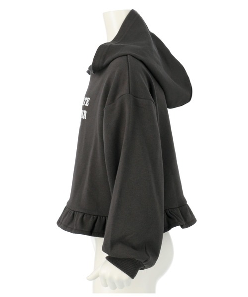 ANAP kids（アナップキッズ）の「裏毛裾フリルフーディー（パーカー・キッズ・サックスブルー/ラベンダー/スミクロ・130cm/110cm/120cm）」の12枚目の写真