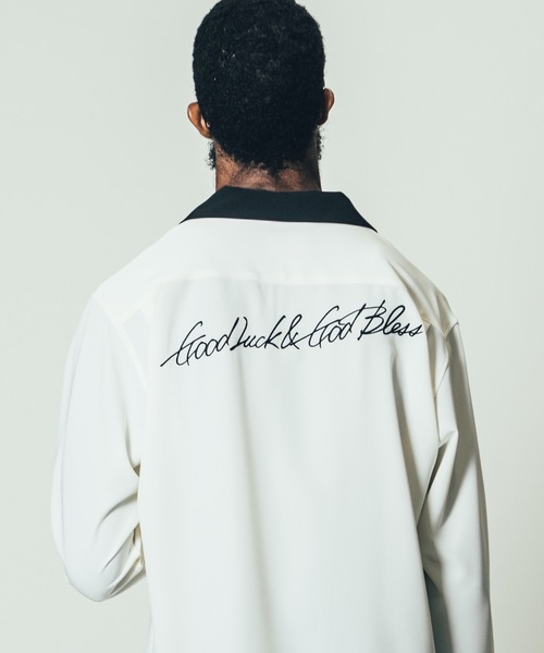 CRIMIE(クライミー)の「EASY CARE EMBROIDERY OPEN COLLAR SHIRT / イージーケアー 刺繍 オープン シャツ(シャツ/ブラウス・メンズ・ホワイト/ブラック・M/XXL/L/XL/S)」の18枚目の写真