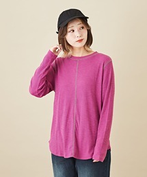 CUBE SUGAR（キューブシュガー）の「配色ステッチクルーネックプルオーバー（Tシャツ/カットソー）」