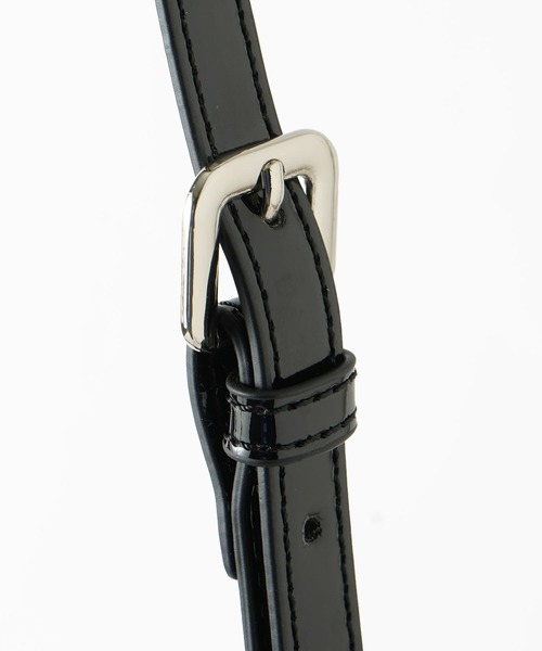 X-girl（エックスガール）の「ENAMEL 2WAY SQUARE SHOULDER BAG（ショルダーバッグ・レディース・ブラック/ライトブルー・ONE SIZE）」の13枚目の写真