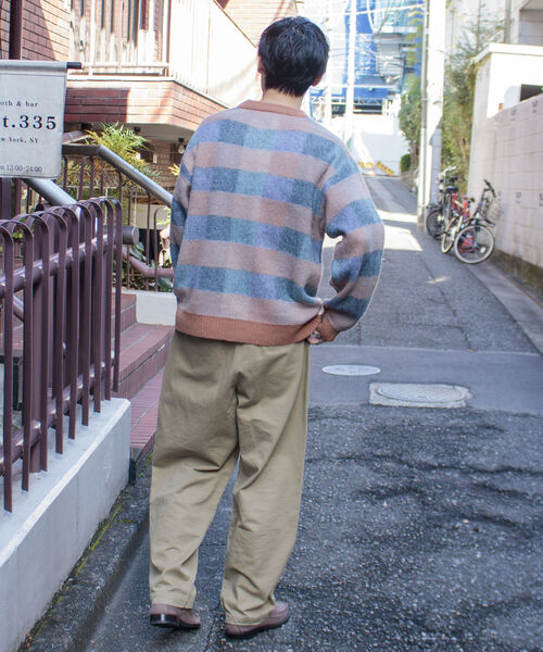 GLOSTER（グロスター）の「【GLOSTER ROAD/グロスターロード】モヘヤボーダーニットプルオーバー（ニット/セーター・メンズ・ベージュ系その他/パープル系その他・L/M）」の15枚目の写真