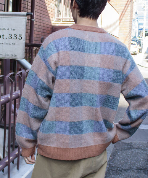 GLOSTER（グロスター）の「【GLOSTER ROAD/グロスターロード】モヘヤボーダーニットプルオーバー（ニット/セーター・メンズ・ベージュ系その他/パープル系その他・L/M）」の18枚目の写真