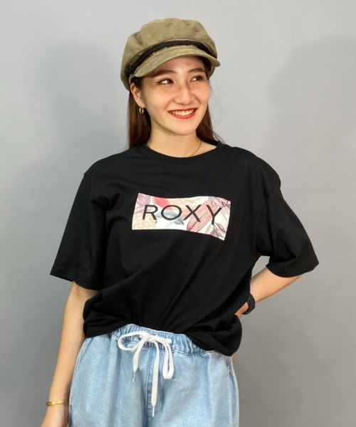 ROXY(ロキシー)の「ROXY/ロキシー ルーズシルエット/ボタニカルロゴ無地Tシャツ RST231099(Tシャツ/カットソー・レディース・ブラック×ブラック/ホワイト×ピンク/パープル系その他・S/M/L)」の3枚目の写真