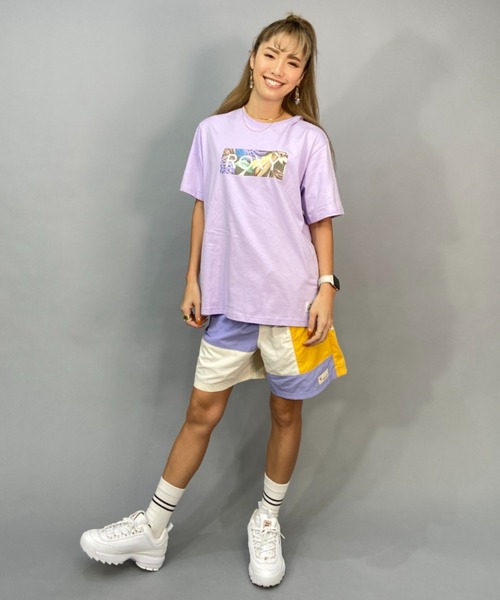 ROXY(ロキシー)の「ROXY/ロキシー ルーズシルエット/ボタニカルロゴ無地Tシャツ RST231099(Tシャツ/カットソー・レディース・ブラック×ブラック/ホワイト×ピンク/パープル系その他・S/M/L)」の7枚目の写真