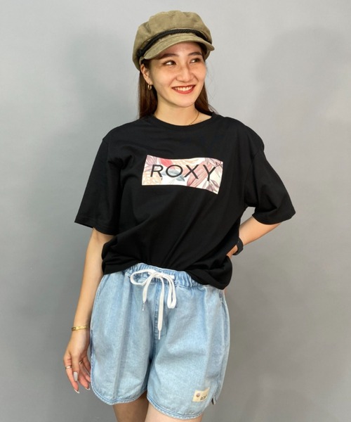 ROXY(ロキシー)の「ROXY/ロキシー ルーズシルエット/ボタニカルロゴ無地Tシャツ RST231099(Tシャツ/カットソー・レディース・ブラック×ブラック/ホワイト×ピンク/パープル系その他・S/M/L)」の15枚目の写真