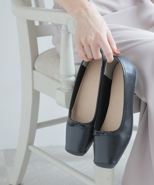 VIVIAN(ヴィヴィアン)の「スクエアトゥバレエシューズ(バレエシューズ・レディース・グリーン/アイボリー/ブラウン/ブラック/シルバー・M/S/LL/L)」の10枚目の写真