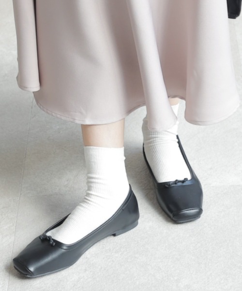 VIVIAN(ヴィヴィアン)の「スクエアトゥバレエシューズ(バレエシューズ・レディース・グリーン/アイボリー/ブラウン/ブラック/シルバー・M/S/LL/L)」の11枚目の写真