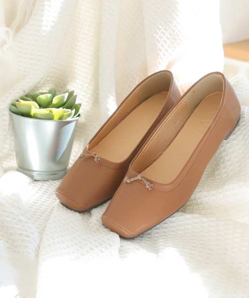 VIVIAN(ヴィヴィアン)の「スクエアトゥバレエシューズ(バレエシューズ・レディース・グリーン/アイボリー/ブラウン/ブラック/シルバー・M/S/LL/L)」の19枚目の写真