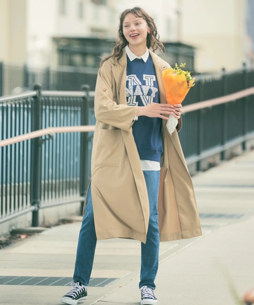 AMERICAN HOLIC（アメリカンホリック）の「花粉防止ニュアンストレンチコート（トレンチコート・レディース・アイボリー/ベージュ/ネイビー・M/L）」の4枚目の写真