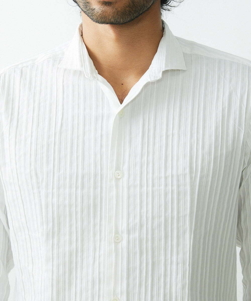 MICHEL KLEIN HOMME (ミッシェルクランオム)の「【2023年モデル】《日本製》タックスタンドシャツ(シャツ/ブラウス・メンズ・ホワイト・X-LARGE/LARGE/MEDIUM)」の7枚目の写真