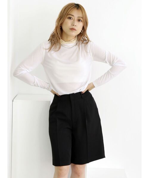 MURUA(ムルーア)の「タックハーフパンツ(スラックス・レディース・ブラック/ブラウン・2/1)」の22枚目の写真