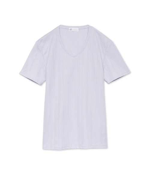 TORNADO MART（トルネードマート）の「ZERO by TORNADO MART∴ランダム針抜きABSテレコ半袖カットソー（Tシャツ/カットソー・メンズ・ホワイト/パープル系その他/ブラック・L/LL/M）」の3枚目の写真