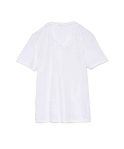 TORNADO MART（トルネードマート）の「ZERO by TORNADO MART∴ランダム針抜きABSテレコ半袖カットソー（Tシャツ/カットソー・メンズ・ホワイト/パープル系その他/ブラック・L/LL/M）」の2枚目の写真