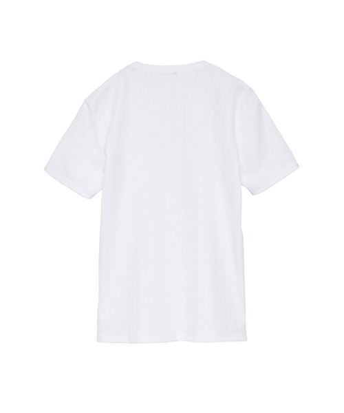 TORNADO MART（トルネードマート）の「ZERO by TORNADO MART∴ランダム針抜きABSテレコ半袖カットソー（Tシャツ/カットソー・メンズ・ホワイト/パープル系その他/ブラック・L/LL/M）」の6枚目の写真