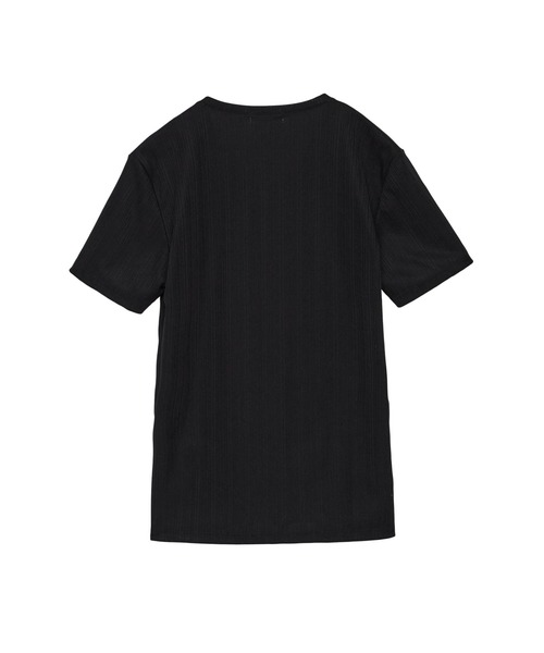 TORNADO MART（トルネードマート）の「ZERO by TORNADO MART∴ランダム針抜きABSテレコ半袖カットソー（Tシャツ/カットソー・メンズ・ホワイト/パープル系その他/ブラック・L/LL/M）」の8枚目の写真