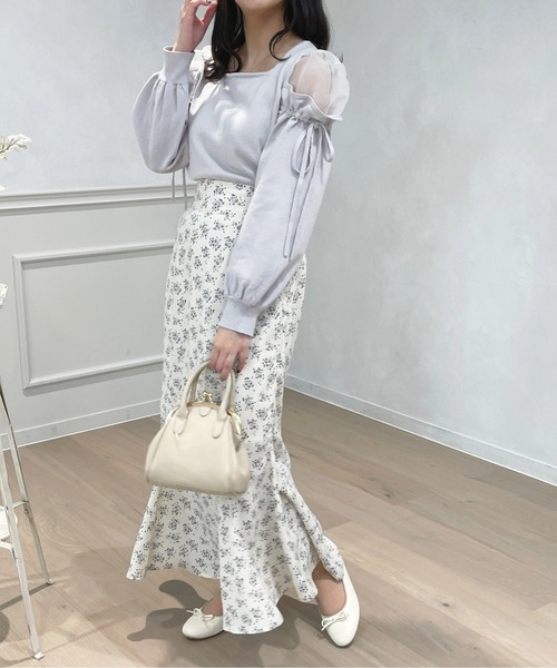 apres jour(アプレジュール)の「シアーオフショルドッキングニット【ZOZOTOWN限定アイテム】(ニット/セーター・レディース・ブラック/ピンクベージュ/アイボリー/ライトグレー・X-LARGE/フリー)」の21枚目の写真