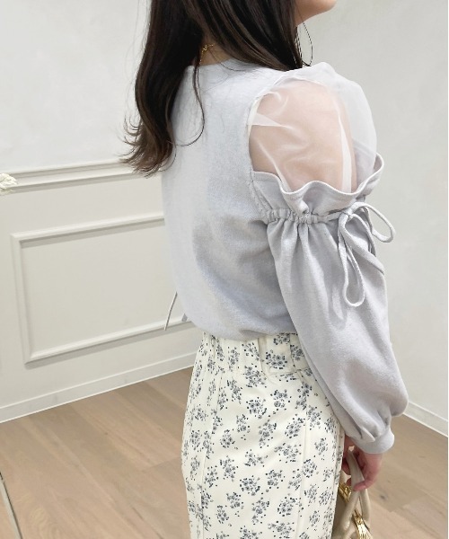 apres jour(アプレジュール)の「シアーオフショルドッキングニット【ZOZOTOWN限定アイテム】(ニット/セーター・レディース・ブラック/ピンクベージュ/アイボリー/ライトグレー・X-LARGE/フリー)」の18枚目の写真