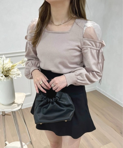 apres jour(アプレジュール)の「シアーオフショルドッキングニット【ZOZOTOWN限定アイテム】(ニット/セーター・レディース・ブラック/ピンクベージュ/アイボリー/ライトグレー・X-LARGE/フリー)」の22枚目の写真