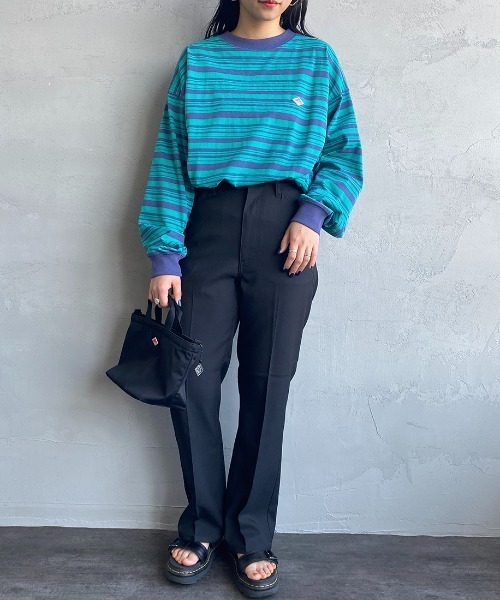 DANTON（ダントン）の「[DANTON/ダントン] スウェットライク ワンポイントロゴボーダーTシャツ（Tシャツ/カットソー・レディース・ネイビー/グリーン・L/XL/M）」の11枚目の写真