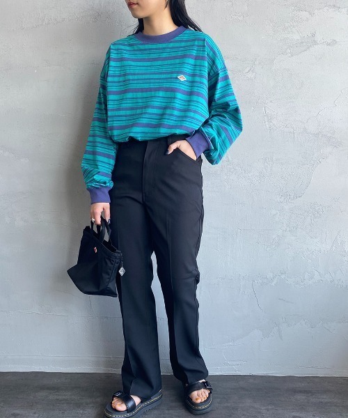 DANTON（ダントン）の「[DANTON/ダントン] スウェットライク ワンポイントロゴボーダーTシャツ（Tシャツ/カットソー・レディース・ネイビー/グリーン・L/XL/M）」の13枚目の写真