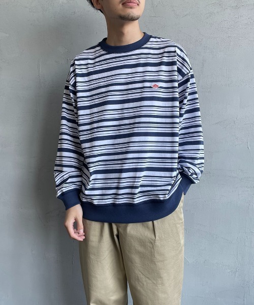 DANTON（ダントン）の「[DANTON/ダントン] スウェットライク ワンポイントロゴボーダーTシャツ（Tシャツ/カットソー・レディース・ネイビー/グリーン・L/XL/M）」の16枚目の写真