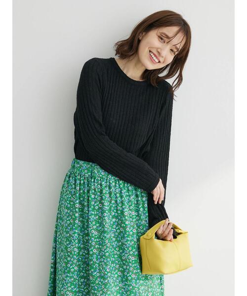 Sugar spoon(シュガースプーン)の「・SUGAR SPOON アイレットリブロンT(Tシャツ/カットソー・レディース・サックスブルー/グレイッシュベージュ/ブラック/オフホワイト・FREE)」の19枚目の写真