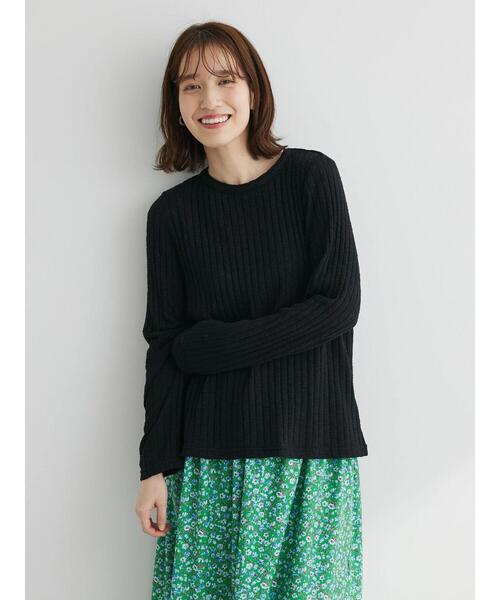 Sugar spoon(シュガースプーン)の「・SUGAR SPOON アイレットリブロンT(Tシャツ/カットソー・レディース・サックスブルー/グレイッシュベージュ/ブラック/オフホワイト・FREE)」の12枚目の写真