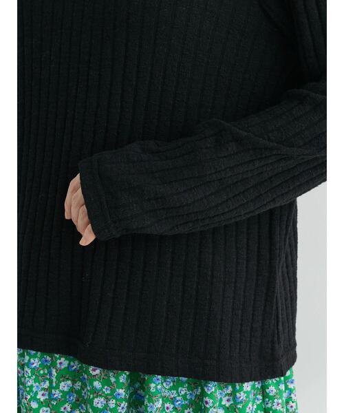 Sugar spoon(シュガースプーン)の「・SUGAR SPOON アイレットリブロンT(Tシャツ/カットソー・レディース・サックスブルー/グレイッシュベージュ/ブラック/オフホワイト・FREE)」の6枚目の写真