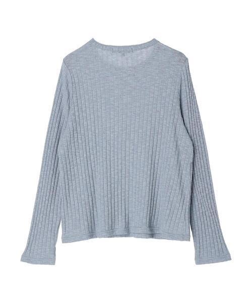 Sugar spoon(シュガースプーン)の「・SUGAR SPOON アイレットリブロンT(Tシャツ/カットソー・レディース・サックスブルー/グレイッシュベージュ/ブラック/オフホワイト・FREE)」の13枚目の写真