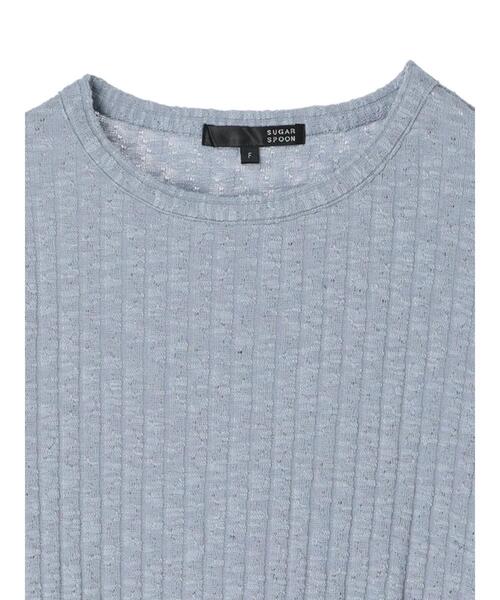 Sugar spoon(シュガースプーン)の「・SUGAR SPOON アイレットリブロンT(Tシャツ/カットソー・レディース・サックスブルー/グレイッシュベージュ/ブラック/オフホワイト・FREE)」の16枚目の写真