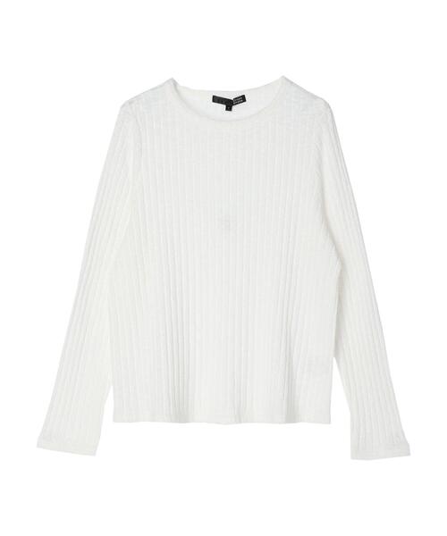 Sugar spoon(シュガースプーン)の「・SUGAR SPOON アイレットリブロンT(Tシャツ/カットソー・レディース・サックスブルー/グレイッシュベージュ/ブラック/オフホワイト・FREE)」の18枚目の写真