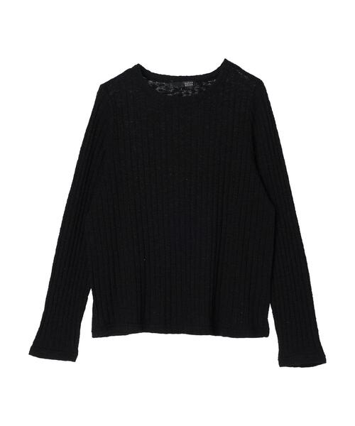 Sugar spoon(シュガースプーン)の「・SUGAR SPOON アイレットリブロンT(Tシャツ/カットソー・レディース・サックスブルー/グレイッシュベージュ/ブラック/オフホワイト・FREE)」の11枚目の写真