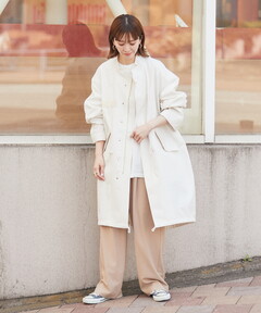 MELANGE LACE VEST LAYERED JACKET（ノーカラージャケット）｜Ameri