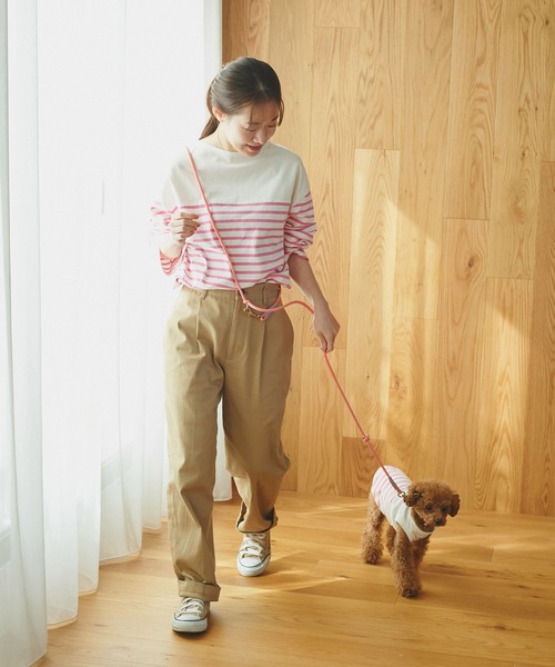 ROPE' PICNIC(ロペピクニック)の「【DOG】リンクコーデ/パネルボーダープルオーバー(ペットウェア・レディース・サックスブルー/グリーン/ピンク系その他2・M size/S/M/L)」の21枚目の写真