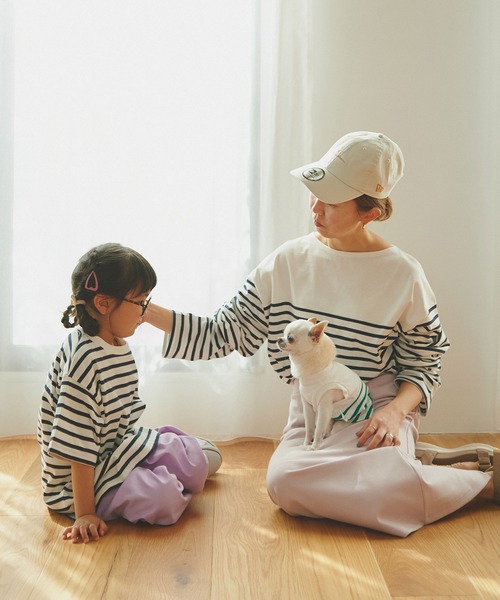 ROPE' PICNIC(ロペピクニック)の「【DOG】リンクコーデ/パネルボーダープルオーバー(ペットウェア・レディース・サックスブルー/グリーン/ピンク系その他2・M size/S/M/L)」の11枚目の写真