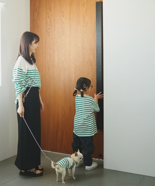 ROPE' PICNIC(ロペピクニック)の「【DOG】リンクコーデ/パネルボーダープルオーバー(ペットウェア・レディース・サックスブルー/グリーン/ピンク系その他2・M size/S/M/L)」の5枚目の写真
