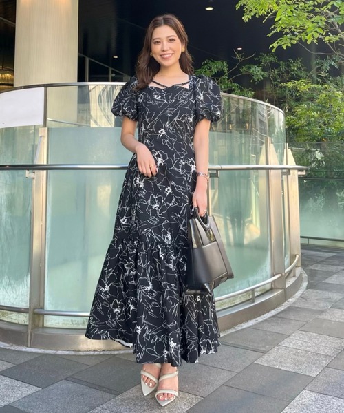 rienda（リエンダ）の「ストリングパフスリーブワンピース 春服（ワンピース・レディース・ブラック/イエロー系その他/グレー/ブラック系その他/ホワイト・X-SMALL/SMALL/MEDIUM）」の16枚目の写真