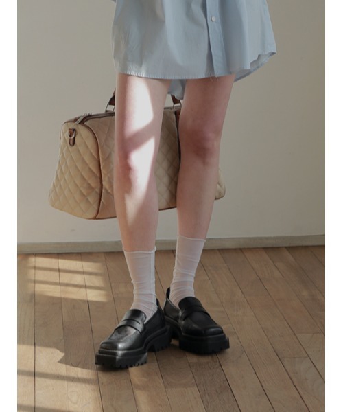 AMAIL(アマイル)の「Sheer out bulky loafer(ローファー・レディース・ブラック・S/M/L)」の1枚目の写真
