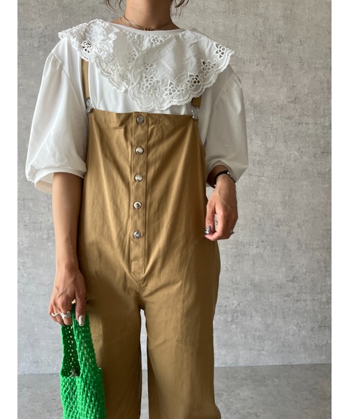 owndaily（オンデイリー）の「コットンサロペット（サロペット/オーバーオール・レディース・ブラック/アイボリー/ベージュ・FREE）」の17枚目の写真