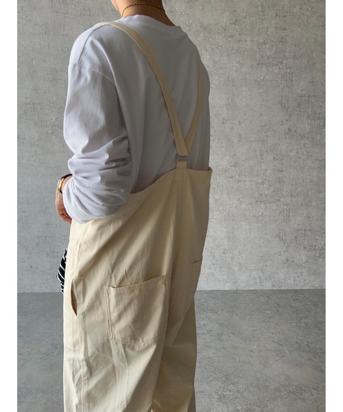 owndaily（オンデイリー）の「コットンサロペット（サロペット/オーバーオール・レディース・ブラック/アイボリー/ベージュ・FREE）」の11枚目の写真