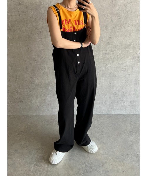 owndaily（オンデイリー）の「コットンサロペット（サロペット/オーバーオール・レディース・ブラック/アイボリー/ベージュ・FREE）」の22枚目の写真