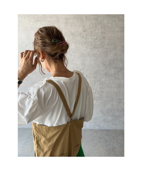 owndaily（オンデイリー）の「コットンサロペット（サロペット/オーバーオール・レディース・ブラック/アイボリー/ベージュ・FREE）」の21枚目の写真