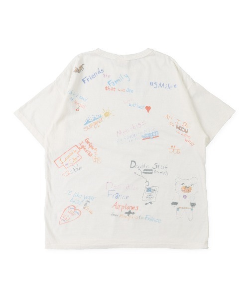 DENIM DUNGAREE（デニムダンガリー）の「ビンテージトンプキン天竺 LOVE Tシャツ（Tシャツ/カットソー・キッズ・ホワイト・120）」の7枚目の写真