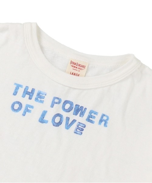 DENIM DUNGAREE（デニムダンガリー）の「ビンテージトンプキン天竺 LOVE Tシャツ（Tシャツ/カットソー・キッズ・ホワイト・120）」の6枚目の写真