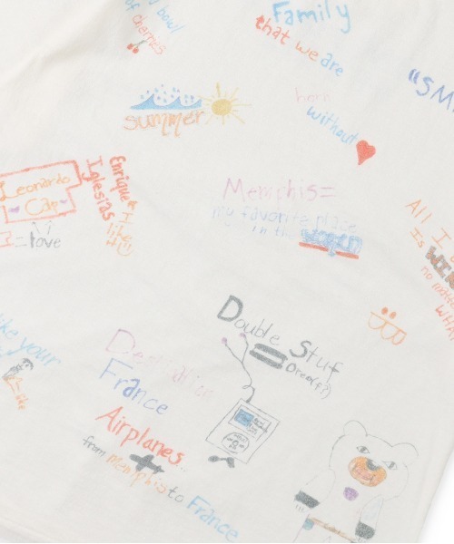 DENIM DUNGAREE（デニムダンガリー）の「ビンテージトンプキン天竺 LOVE Tシャツ（Tシャツ/カットソー・キッズ・ホワイト・120）」の4枚目の写真