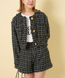 U by SPICK&SPAN | ツィードショートジャケット(ノーカラージャケット)