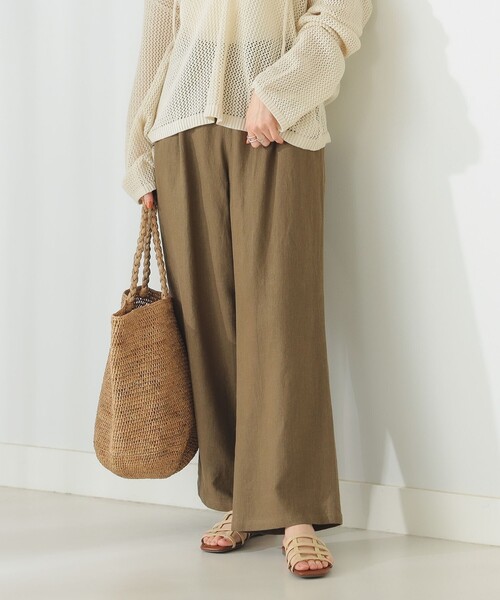 B:MING by BEAMS（ビーミングバイビームス）の「B:MING by BEAMS / 麻混 カルゼ パンツ（その他パンツ・レディース・グリーン/ブラウン・SMALL/MEDIUM）」の5枚目の写真