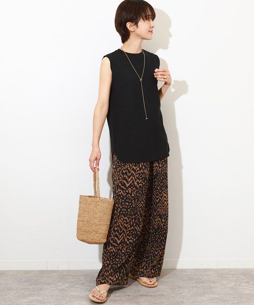 JOURNAL STANDARD relume（ジャーナルスタンダード　レリューム）の「《追加》TCワッフルノースリーブ（Tシャツ/カットソー・レディース・チャコールグレー/ブルー/ブラック/ピンク系その他/ホワイト/ベージュ系その他・FREE）」の7枚目の写真