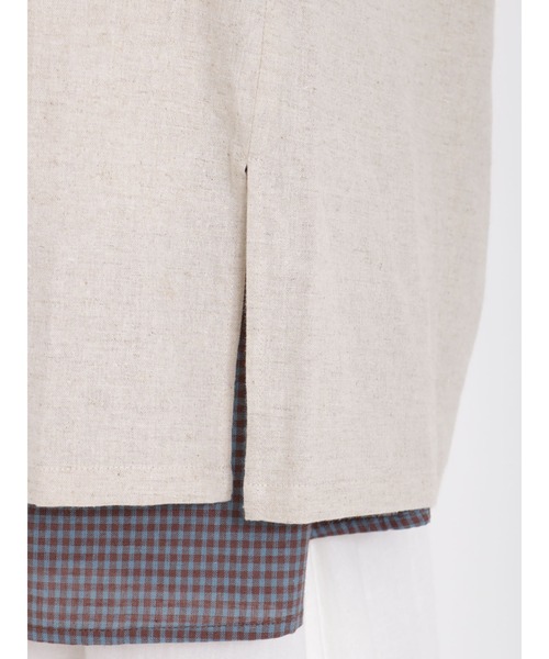 Samansa Mos2（サマンサ モスモス）の「【リンネル5月号掲載アイテム】【UVカット】着回し力アップベスト（ベスト・レディース・キナリ/ベージュ/ブラック・ﾌﾘ-）」の11枚目の写真