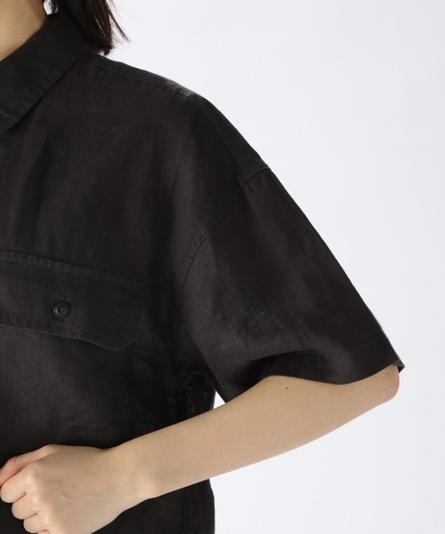 niko and（ニコアンド）の「FINEリネンWポケットBIGシャツ（シャツ
